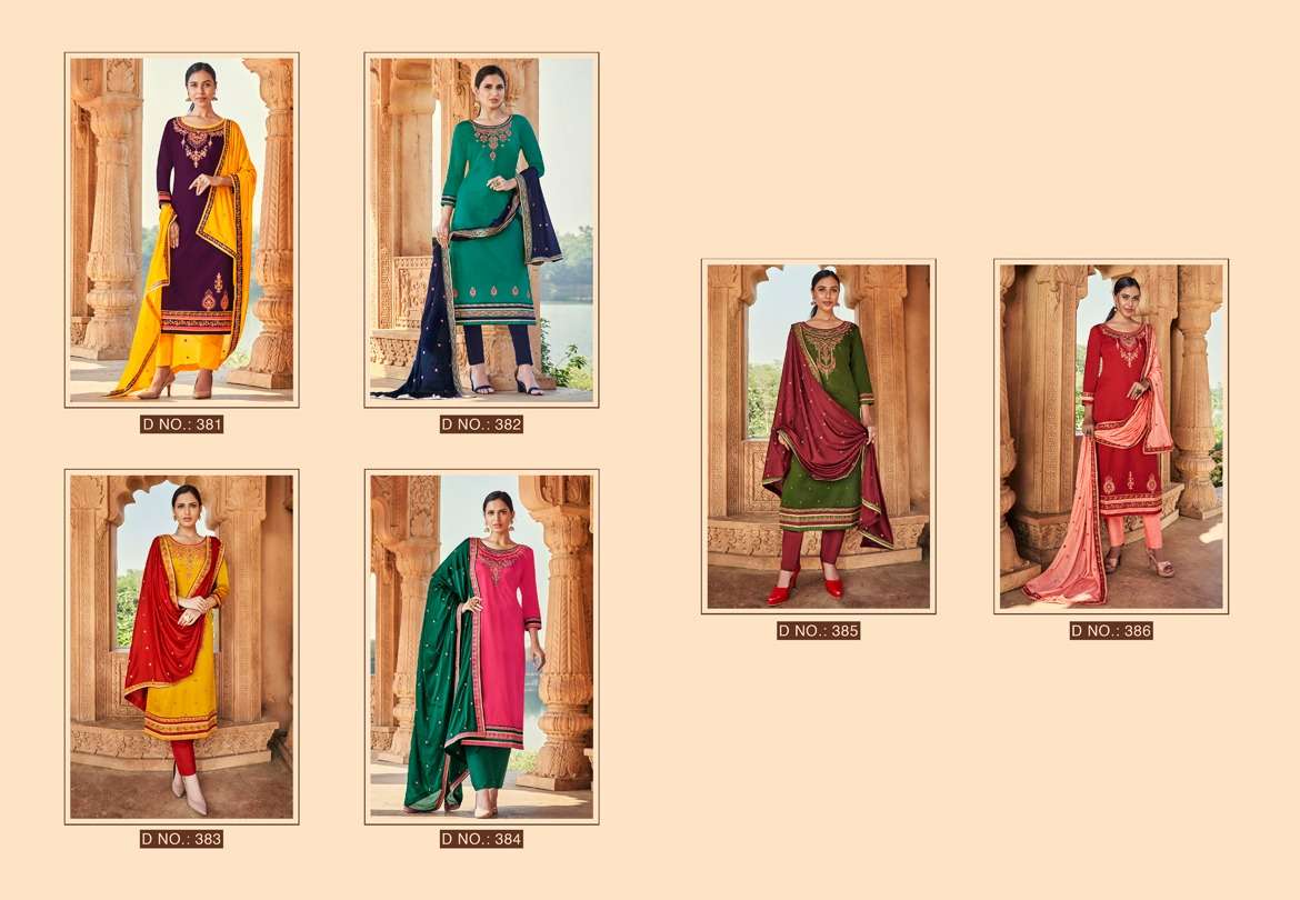 KAJAL BY TRIPLE AAA 381 TO 386 SERIES BEAUTIFUL PAKISTANI SUITS COLORFUL STYLISH FANCY CASUAL WEAR & ETHNIC WEAR JAM SILK EMBROIDERED DRESSES AT WHOLESALE PRICE