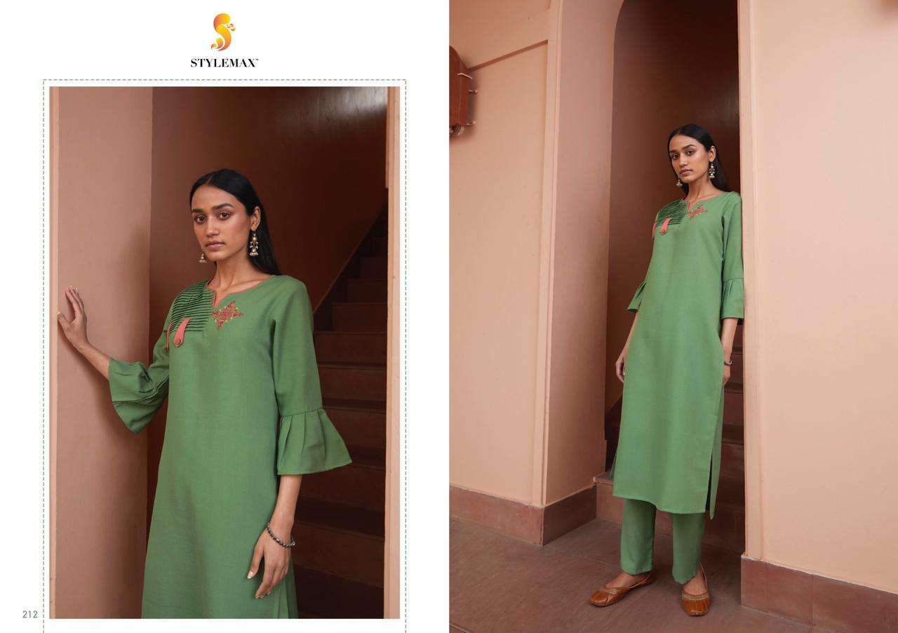 KAIRA VOL-1 BY STYLEMAX 211 TO 221 SERIES STYLISH FANCY BEAUTIFUL COLORFUL CASUAL WEAR & ETHNIC WEAR MAGIC CLUB EMBROIDERED KURTIS WITH BOTTOM AT WHOLESALE PRICE