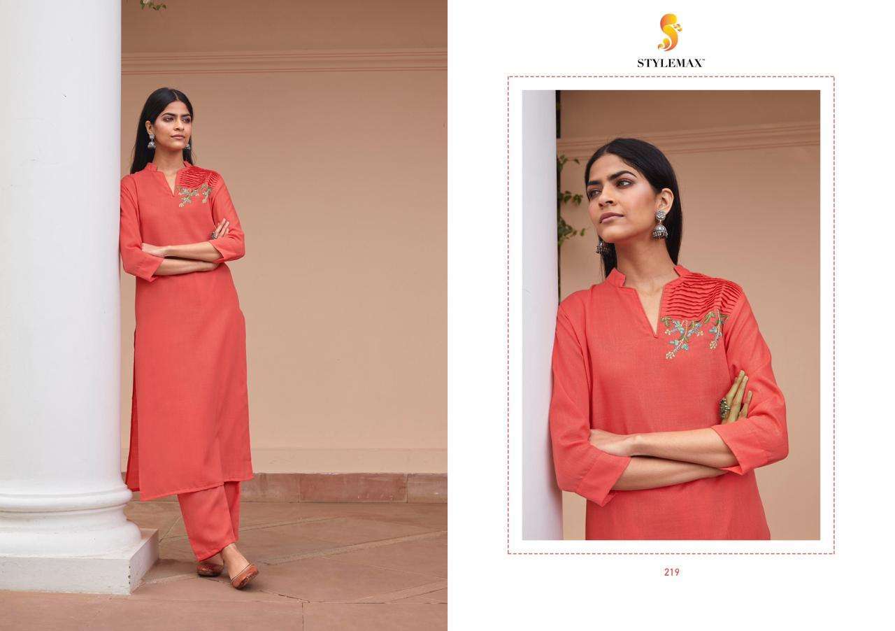 KAIRA VOL-1 BY STYLEMAX 211 TO 221 SERIES STYLISH FANCY BEAUTIFUL COLORFUL CASUAL WEAR & ETHNIC WEAR MAGIC CLUB EMBROIDERED KURTIS WITH BOTTOM AT WHOLESALE PRICE