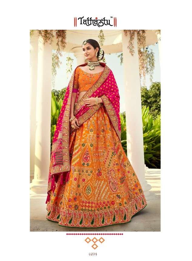 TATHASTU 4200 SERIES BY TATHASTU 4201 TO 4211 SERIES DESIGNER BEAUTIFUL NAVRATRI COLLECTION OCCASIONAL WEAR & PARTY WEAR FANCY LEHENGAS AT WHOLESALE PRICE