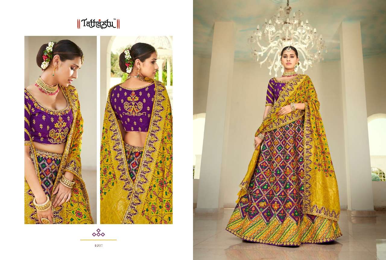TATHASTU 4200 SERIES BY TATHASTU 4201 TO 4211 SERIES DESIGNER BEAUTIFUL NAVRATRI COLLECTION OCCASIONAL WEAR & PARTY WEAR FANCY LEHENGAS AT WHOLESALE PRICE