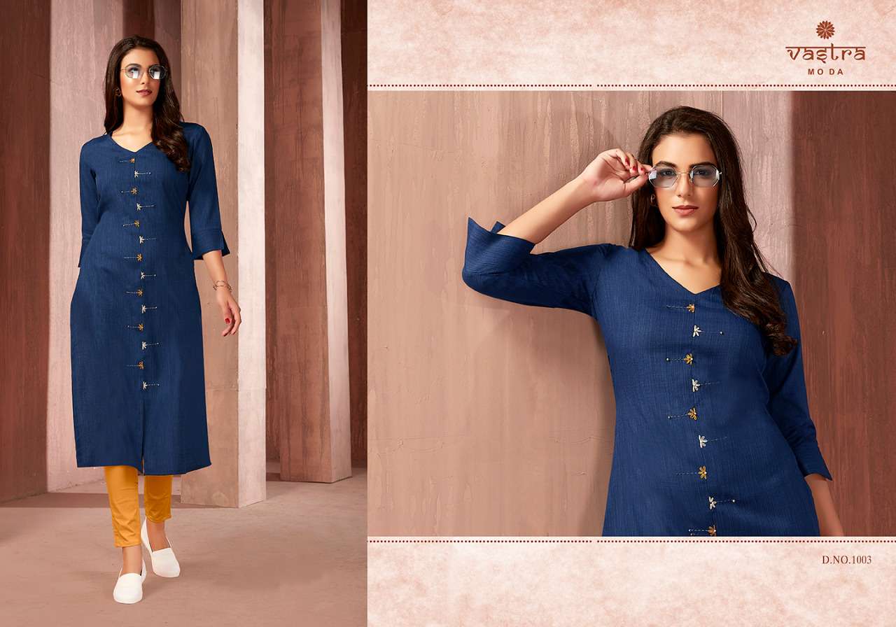 SPLASH VOL-1 BY VASTRA MODA 1001 TO 1008 SERIES STYLISH FANCY BEAUTIFUL COLORFUL CASUAL WEAR & ETHNIC WEAR RAYON GOLD PRINT KURTIS AT WHOLESALE PRICE