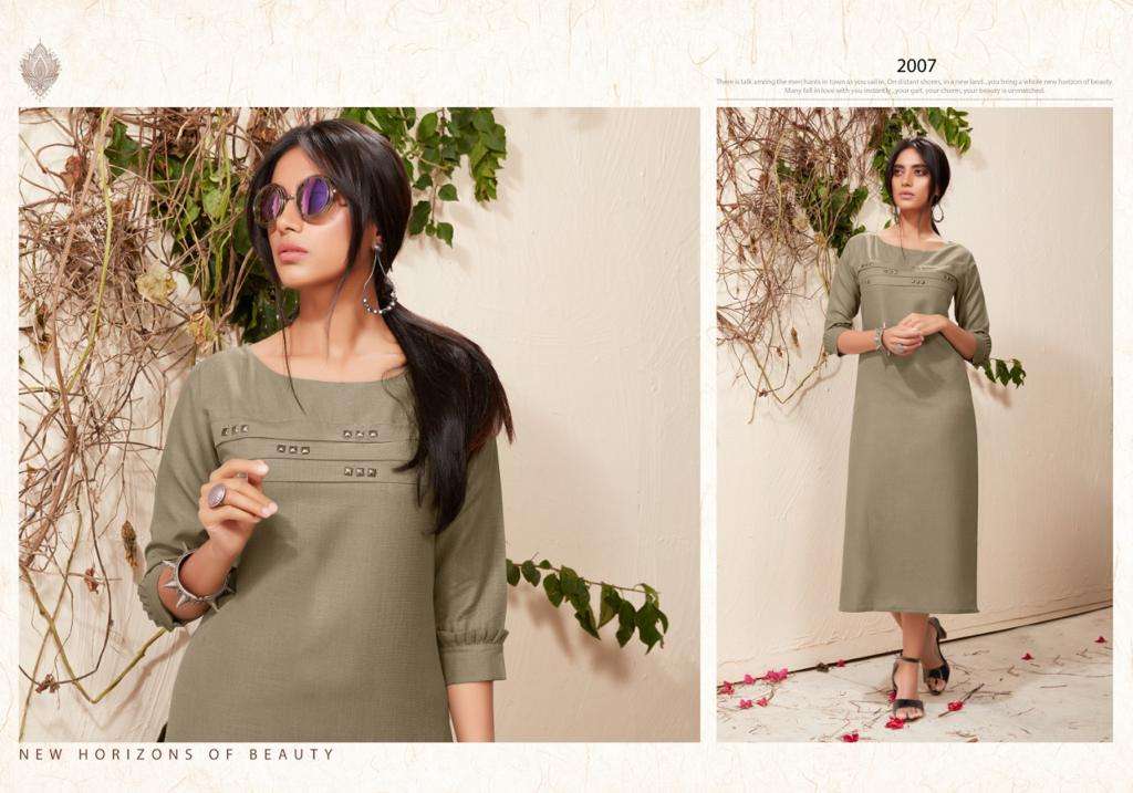 AMBER VOL-2 BY VASTRA MODA 2001 TO 2008 SERIES BEAUTIFUL STYLISH FANCY COLORFUL CASUAL WEAR & ETHNIC WEAR & READY TO WEAR PREMIUM SLUB EMBROIDERED KURTIS AT WHOLESALE PRICE