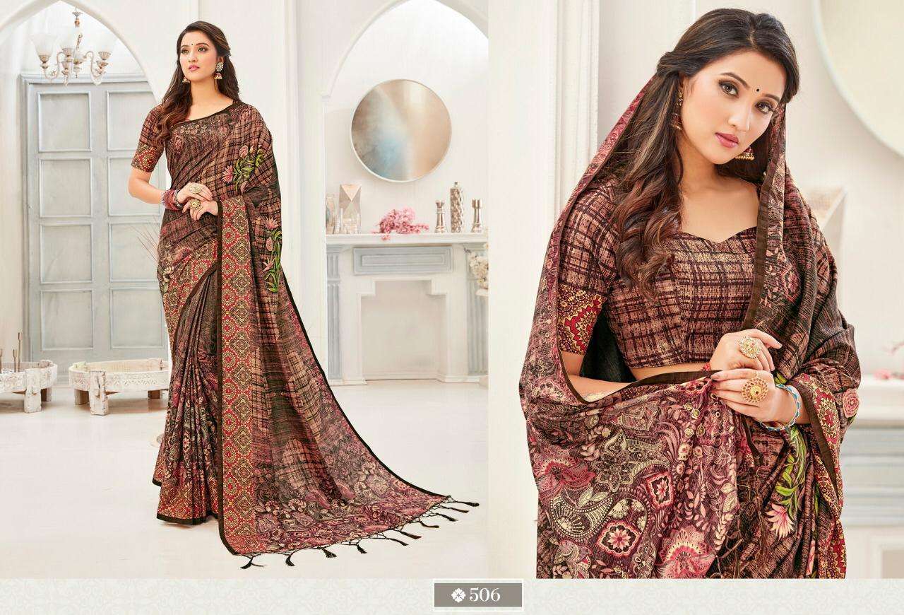 AAKRUTI VOL-2 BY STYLEWELL 501 TO 508 SERIES INDIAN TRADITIONAL WEAR COLLECTION BEAUTIFUL STYLISH FANCY COLORFUL PARTY WEAR & OCCASIONAL WEAR KANJIVARAM SILK DIGITAL PRINTED SAREES AT WHOLESALE PRICE