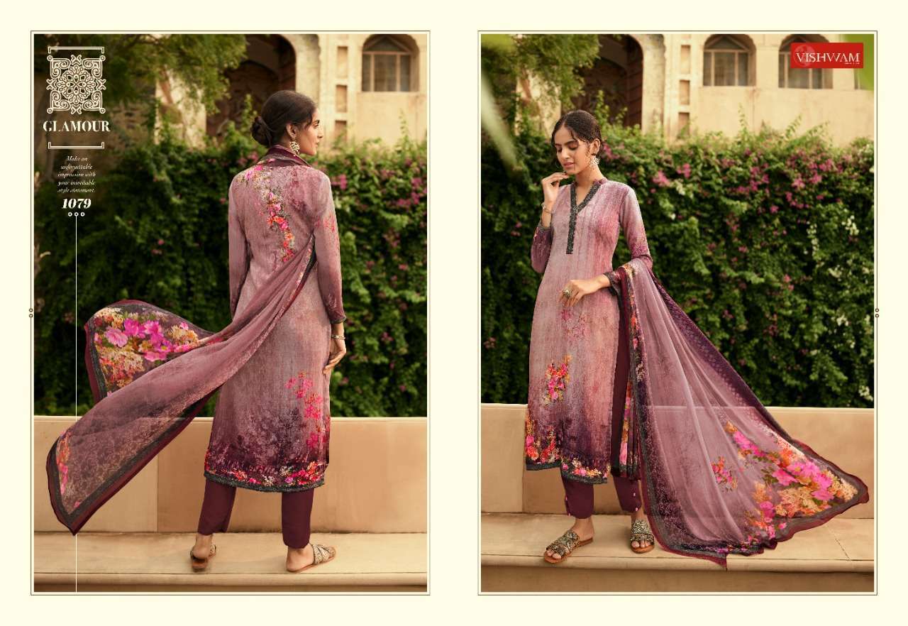 CAFE LATTE VOL-9 BY VISHWAM FABRICS 1079 TO 1087 SERIES BEAUTIFUL SUITS STYLISH FANCY COLORFUL PARTY WEAR & OCCASIONAL WEAR CRAPE DIGITAL PRINTED DRESSES AT WHOLESALE PRICE