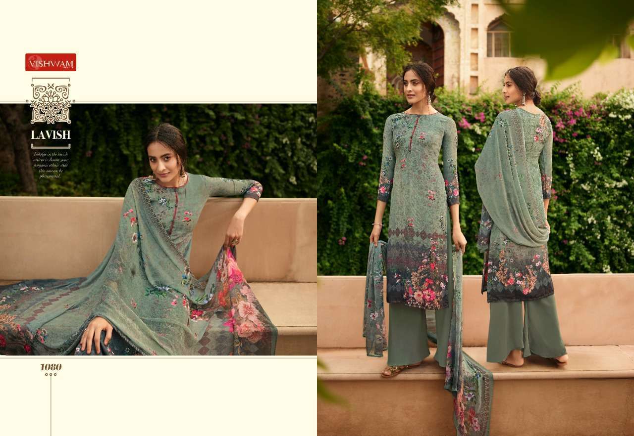 CAFE LATTE VOL-9 BY VISHWAM FABRICS 1079 TO 1087 SERIES BEAUTIFUL SUITS STYLISH FANCY COLORFUL PARTY WEAR & OCCASIONAL WEAR CRAPE DIGITAL PRINTED DRESSES AT WHOLESALE PRICE