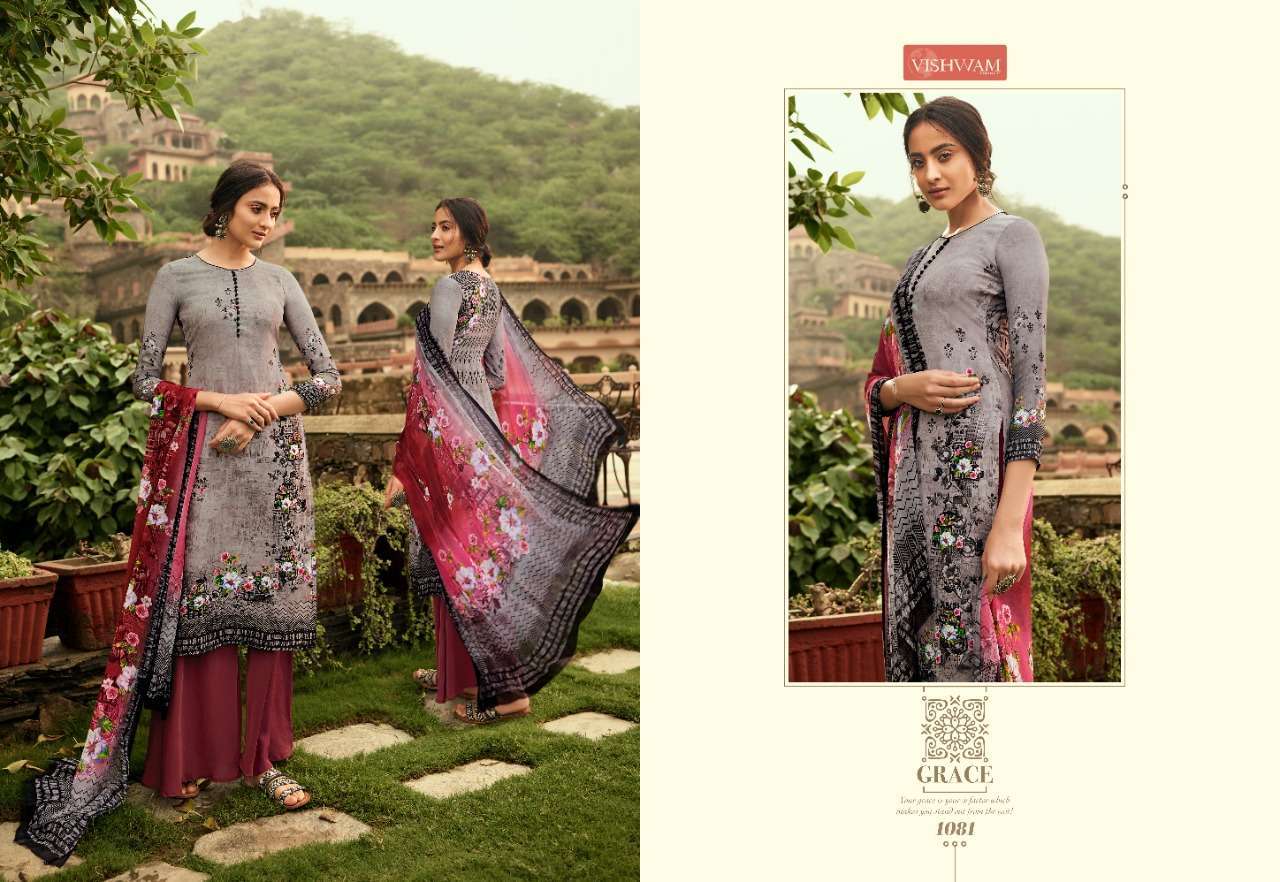 CAFE LATTE VOL-9 BY VISHWAM FABRICS 1079 TO 1087 SERIES BEAUTIFUL SUITS STYLISH FANCY COLORFUL PARTY WEAR & OCCASIONAL WEAR CRAPE DIGITAL PRINTED DRESSES AT WHOLESALE PRICE