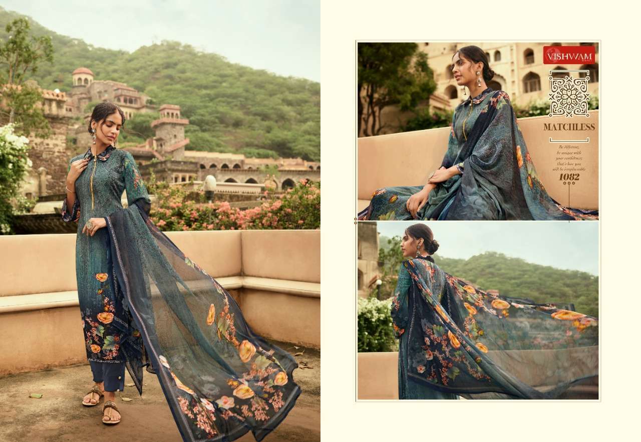 CAFE LATTE VOL-9 BY VISHWAM FABRICS 1079 TO 1087 SERIES BEAUTIFUL SUITS STYLISH FANCY COLORFUL PARTY WEAR & OCCASIONAL WEAR CRAPE DIGITAL PRINTED DRESSES AT WHOLESALE PRICE