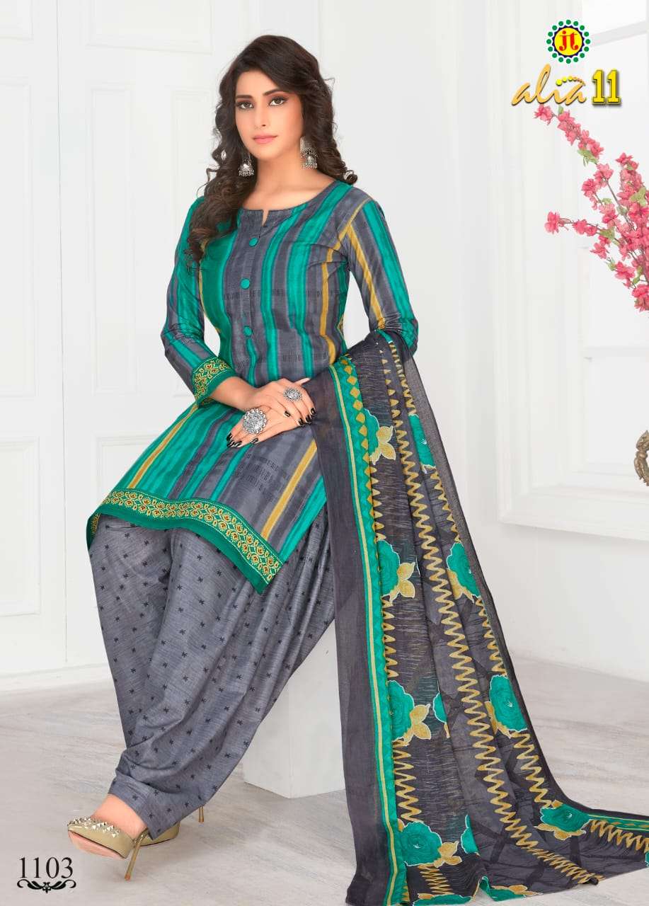 ALIA VOL-11 BY JT 1101 TO 1115 SERIES BEAUTIFUL SUITS STYLISH FANCY COLORFUL PARTY WEAR & OCCASIONAL WEAR COTTON PRINTED DRESSES AT WHOLESALE PRICE