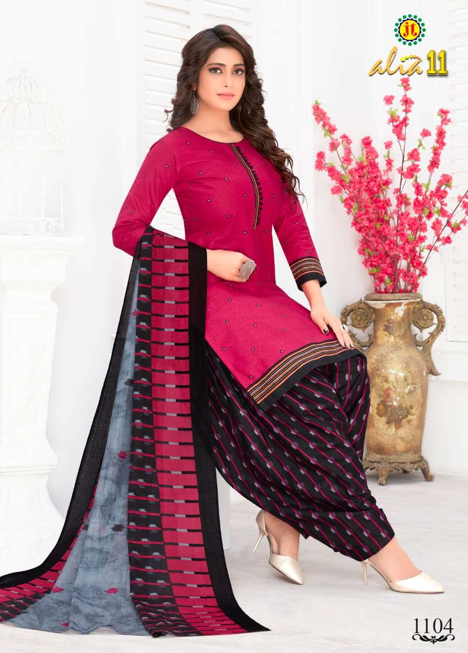 ALIA VOL-11 BY JT 1101 TO 1115 SERIES BEAUTIFUL SUITS STYLISH FANCY COLORFUL PARTY WEAR & OCCASIONAL WEAR COTTON PRINTED DRESSES AT WHOLESALE PRICE