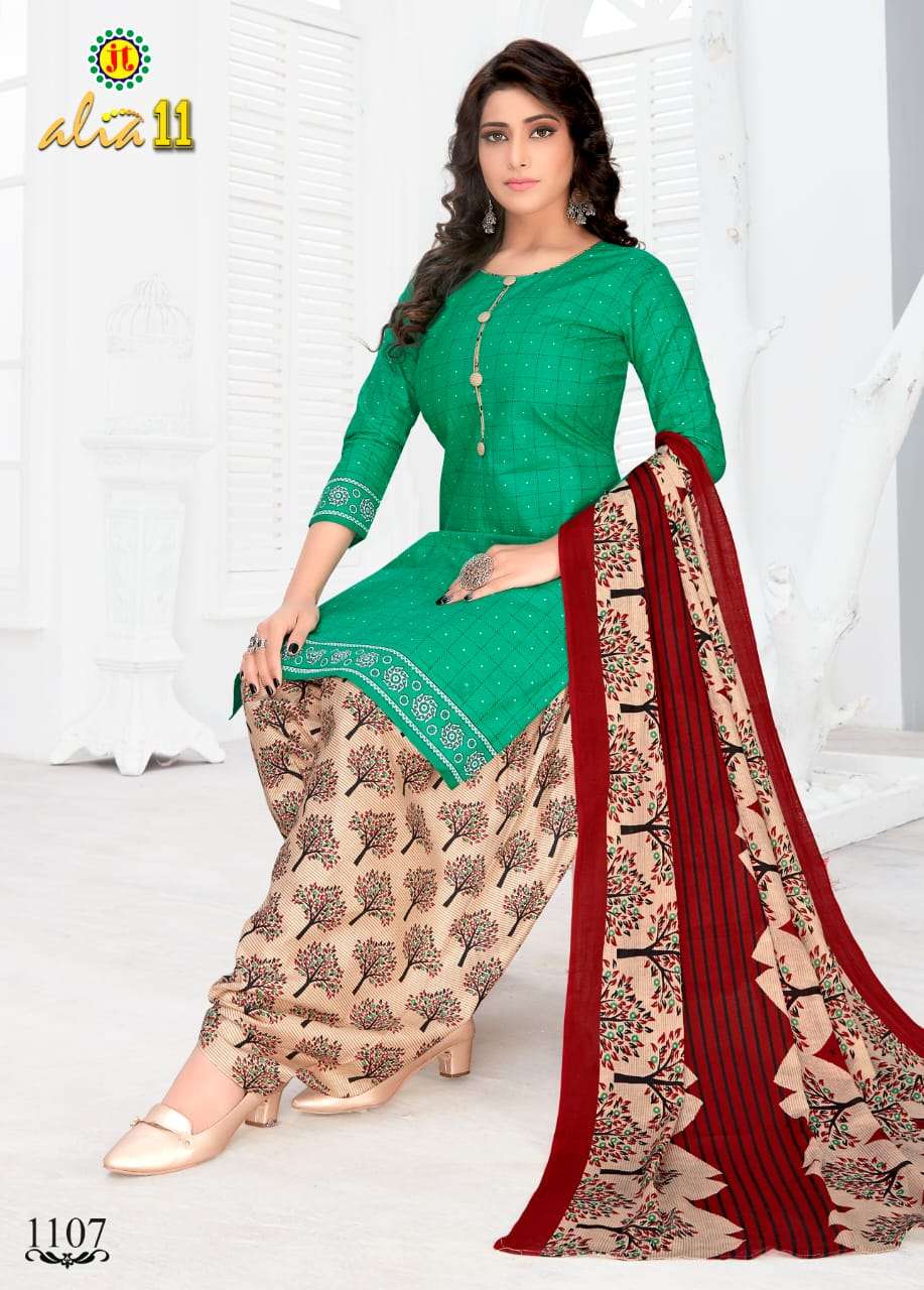 ALIA VOL-11 BY JT 1101 TO 1115 SERIES BEAUTIFUL SUITS STYLISH FANCY COLORFUL PARTY WEAR & OCCASIONAL WEAR COTTON PRINTED DRESSES AT WHOLESALE PRICE
