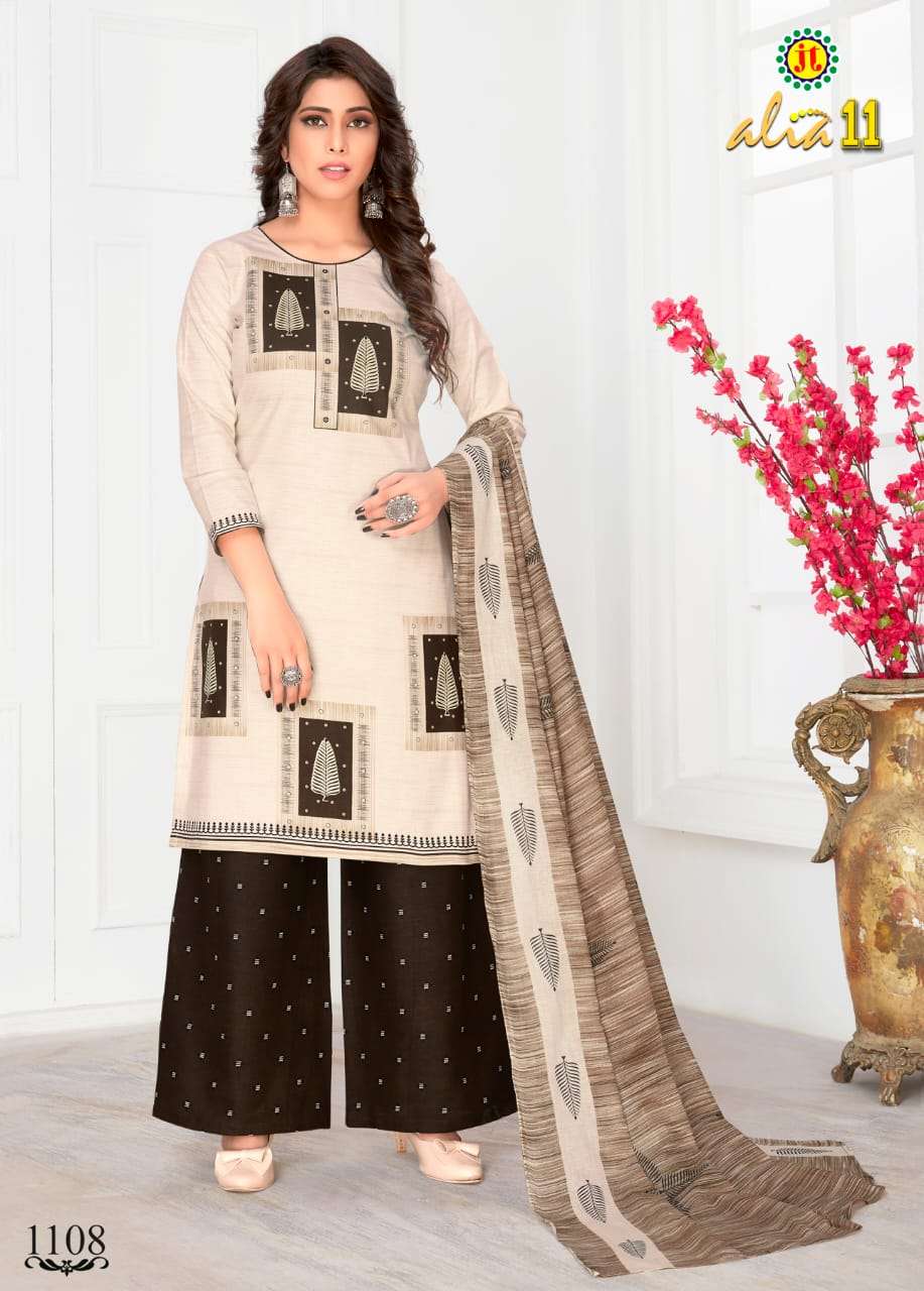ALIA VOL-11 BY JT 1101 TO 1115 SERIES BEAUTIFUL SUITS STYLISH FANCY COLORFUL PARTY WEAR & OCCASIONAL WEAR COTTON PRINTED DRESSES AT WHOLESALE PRICE