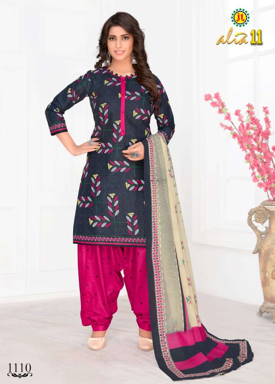 ALIA VOL-11 BY JT 1101 TO 1115 SERIES BEAUTIFUL SUITS STYLISH FANCY COLORFUL PARTY WEAR & OCCASIONAL WEAR COTTON PRINTED DRESSES AT WHOLESALE PRICE