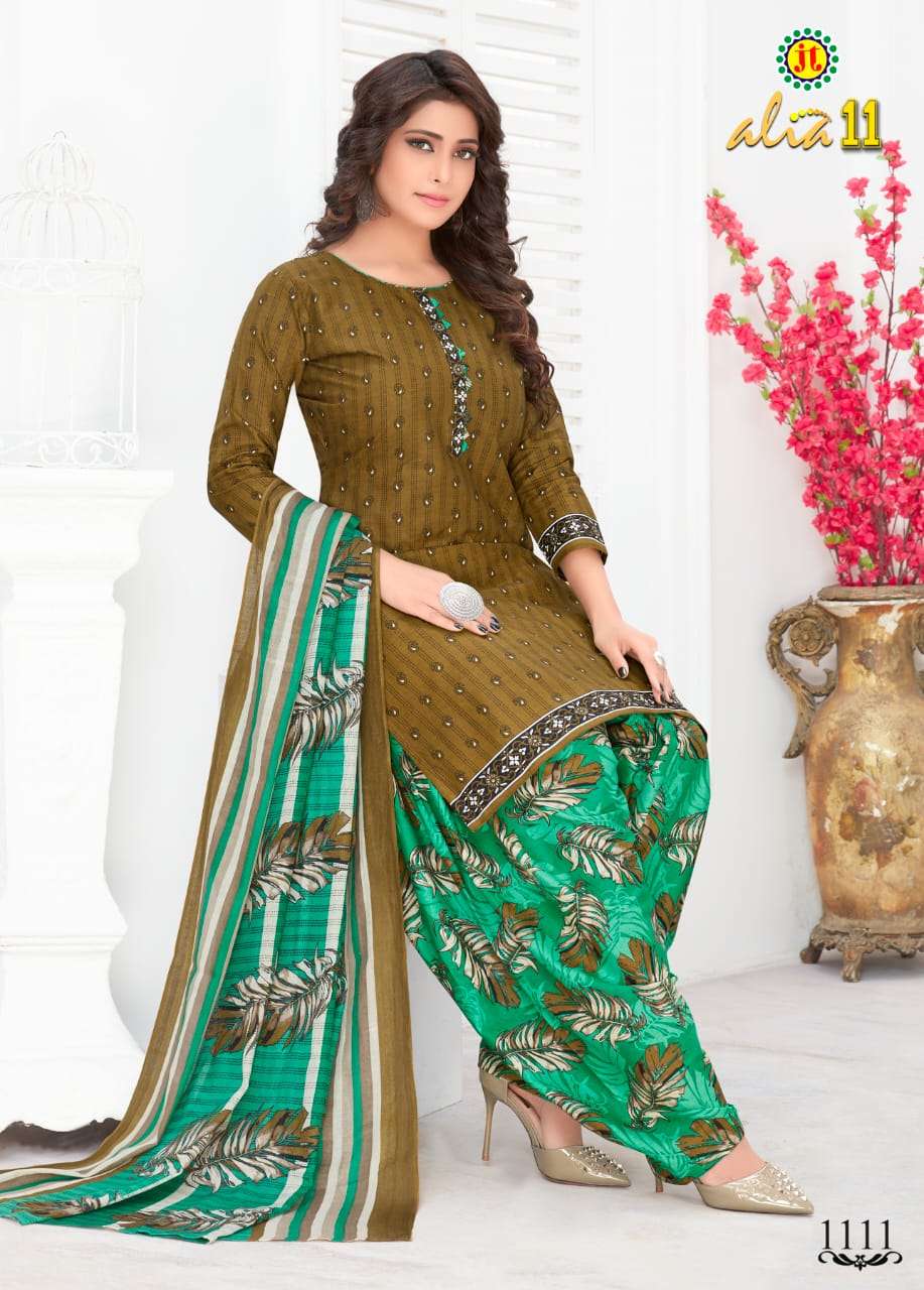 ALIA VOL-11 BY JT 1101 TO 1115 SERIES BEAUTIFUL SUITS STYLISH FANCY COLORFUL PARTY WEAR & OCCASIONAL WEAR COTTON PRINTED DRESSES AT WHOLESALE PRICE