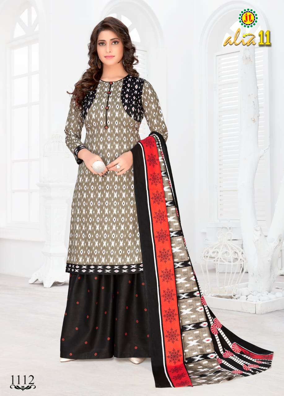 ALIA VOL-11 BY JT 1101 TO 1115 SERIES BEAUTIFUL SUITS STYLISH FANCY COLORFUL PARTY WEAR & OCCASIONAL WEAR COTTON PRINTED DRESSES AT WHOLESALE PRICE