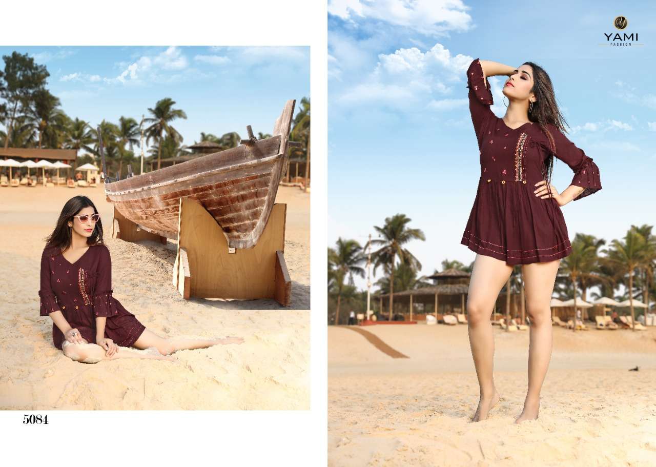 BOLD VOL-3 BY YAMI FASHION 5081 TO 5089 SERIES BEAUTIFUL COLORFUL STYLISH FANCY CASUAL WEAR & READY TO WEAR HEAVY RAYON EMBROIDERED TOPS AT WHOLESALE PRICE
