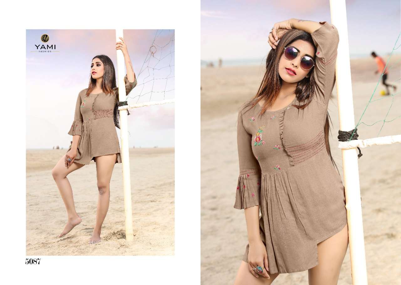 BOLD VOL-3 BY YAMI FASHION 5081 TO 5089 SERIES BEAUTIFUL COLORFUL STYLISH FANCY CASUAL WEAR & READY TO WEAR HEAVY RAYON EMBROIDERED TOPS AT WHOLESALE PRICE