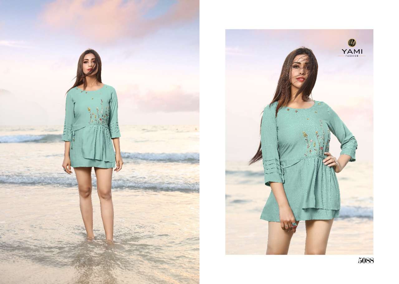 BOLD VOL-3 BY YAMI FASHION 5081 TO 5089 SERIES BEAUTIFUL COLORFUL STYLISH FANCY CASUAL WEAR & READY TO WEAR HEAVY RAYON EMBROIDERED TOPS AT WHOLESALE PRICE