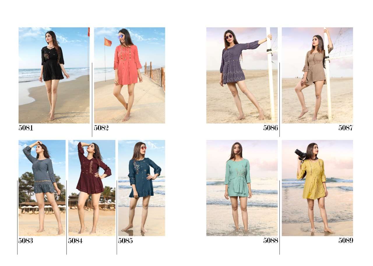 BOLD VOL-3 BY YAMI FASHION 5081 TO 5089 SERIES BEAUTIFUL COLORFUL STYLISH FANCY CASUAL WEAR & READY TO WEAR HEAVY RAYON EMBROIDERED TOPS AT WHOLESALE PRICE