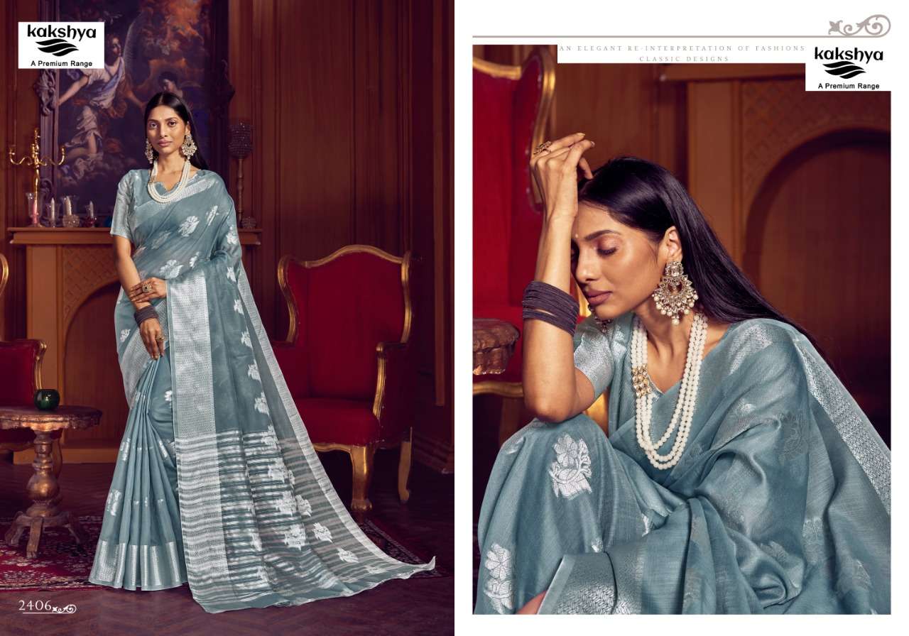 SIYA BY KAKSHYA 2403 TO 2408 SERIES INDIAN TRADITIONAL WEAR COLLECTION BEAUTIFUL STYLISH FANCY COLORFUL PARTY WEAR & OCCASIONAL WEAR SOFT SILK SAREES AT WHOLESALE PRICE
