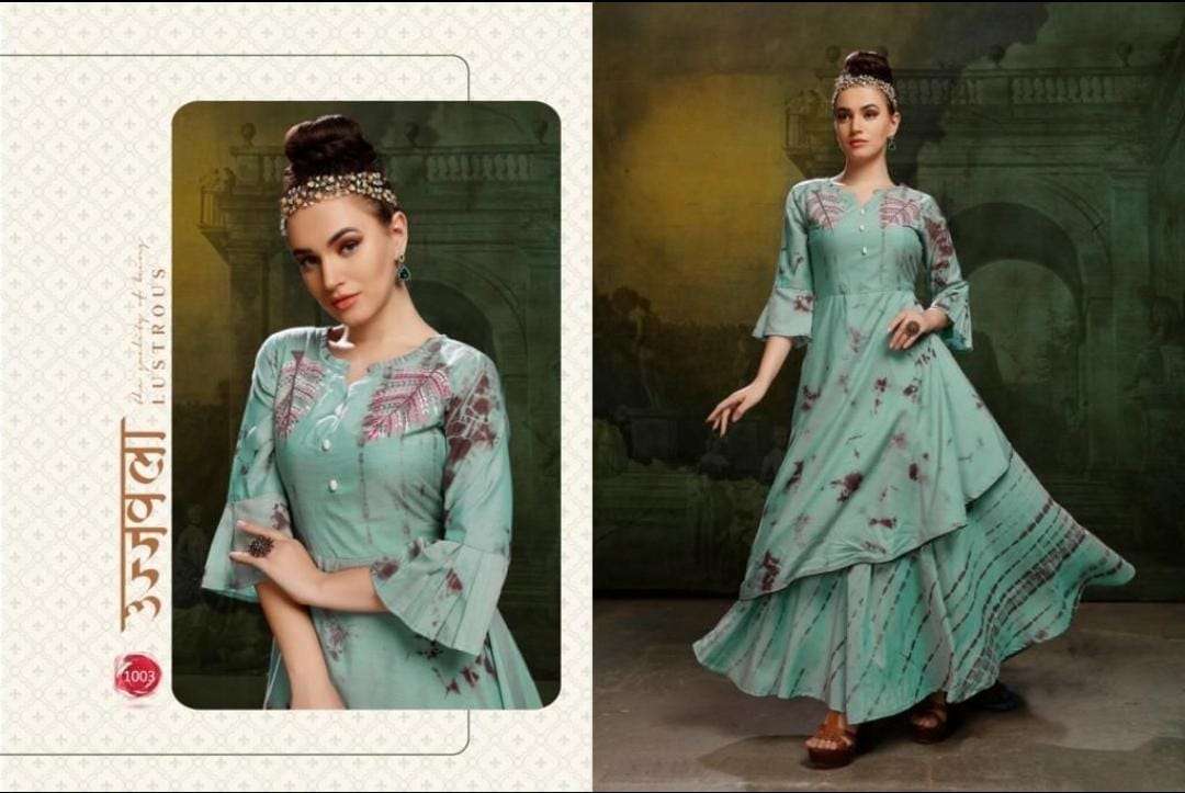 ROHINI VOL-2 BY VASTRA MODA 1001 TO 1004 SERIES BEAUTIFUL COLORFUL STYLISH FANCY PARTY WEAR & ETHNIC WEAR & READY TO WEAR PREMIUM MUSLIN GOWNS AT WHOLESALE PRICE