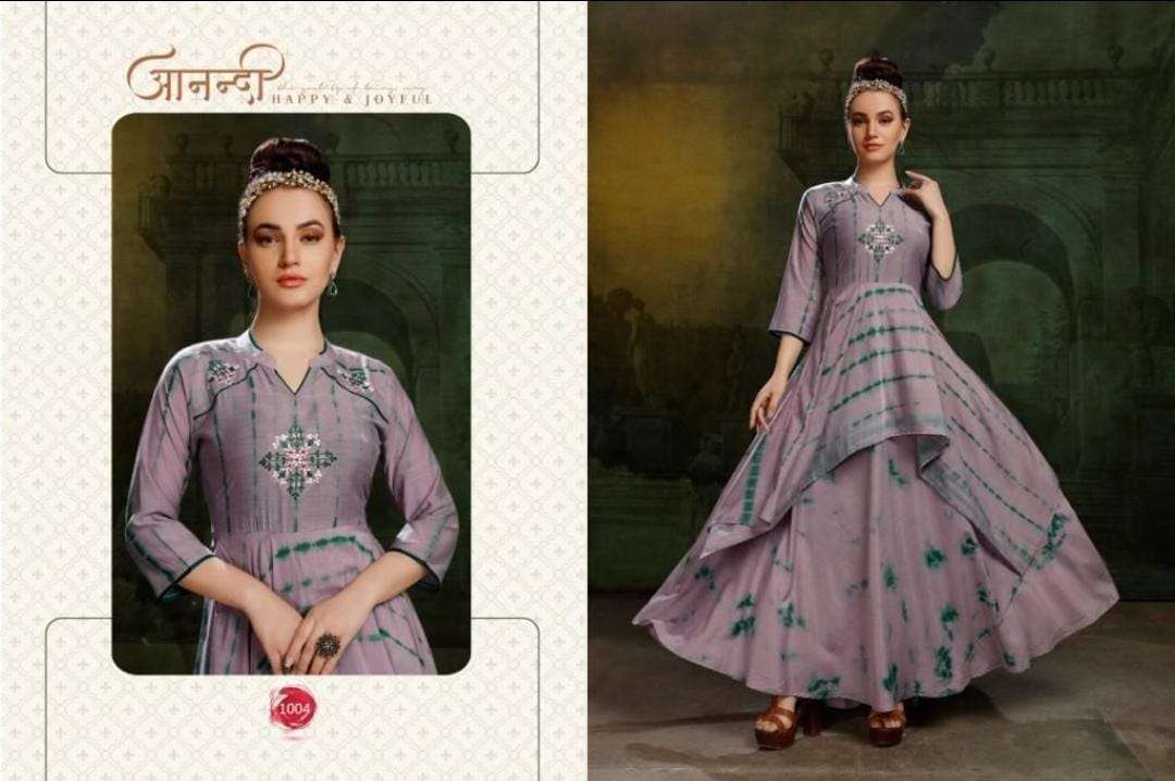 ROHINI VOL-2 BY VASTRA MODA 1001 TO 1004 SERIES BEAUTIFUL COLORFUL STYLISH FANCY PARTY WEAR & ETHNIC WEAR & READY TO WEAR PREMIUM MUSLIN GOWNS AT WHOLESALE PRICE