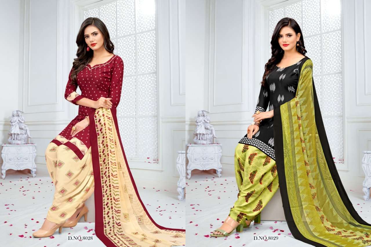ROYAL PATIYALA BY VISHNU PRINTS 8025 TO 8036 SERIES BEAUTIFUL SUITS STYLISH FANCY COLORFUL PARTY WEAR & OCCASIONAL WEAR CREPE PRINT DRESSES AT WHOLESALE PRICE