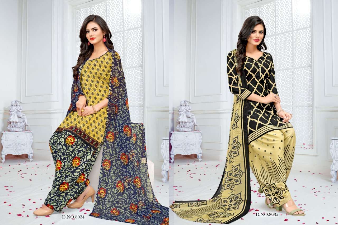 ROYAL PATIYALA BY VISHNU PRINTS 8025 TO 8036 SERIES BEAUTIFUL SUITS STYLISH FANCY COLORFUL PARTY WEAR & OCCASIONAL WEAR CREPE PRINT DRESSES AT WHOLESALE PRICE