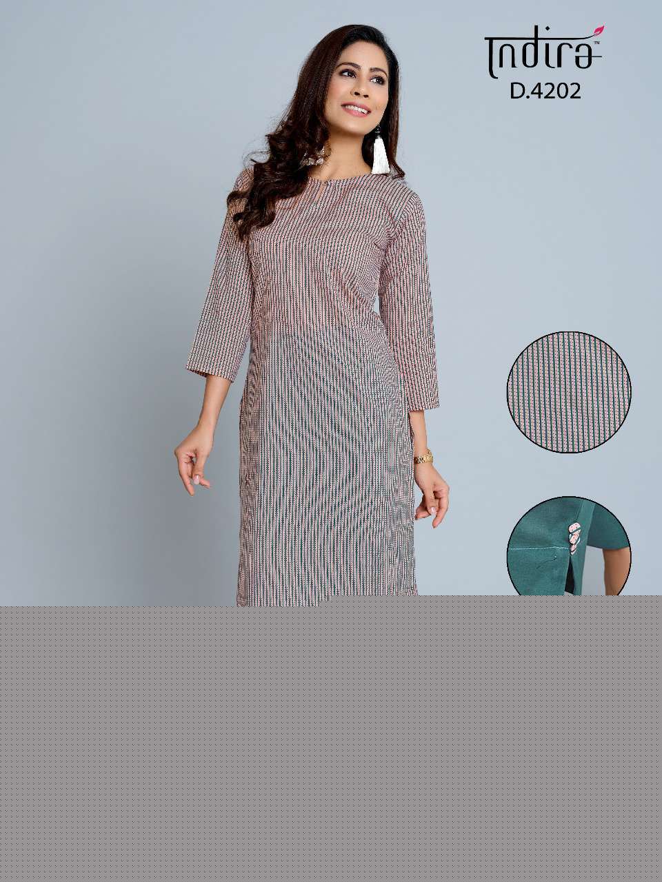 PINK CITY VOL-2 BY INDIRA 4201 TO 4209 SERIES BEAUTIFUL STYLISH FANCY COLORFUL CASUAL WEAR & ETHNIC WEAR & READY TO WEAR PURE CAMBRIC COTTON KURTIS WITH BOTTOM AT WHOLESALE PRICE