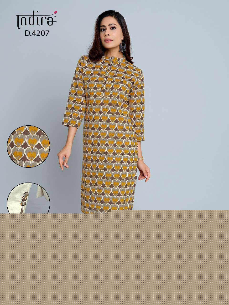 PINK CITY VOL-2 BY INDIRA 4201 TO 4209 SERIES BEAUTIFUL STYLISH FANCY COLORFUL CASUAL WEAR & ETHNIC WEAR & READY TO WEAR PURE CAMBRIC COTTON KURTIS WITH BOTTOM AT WHOLESALE PRICE