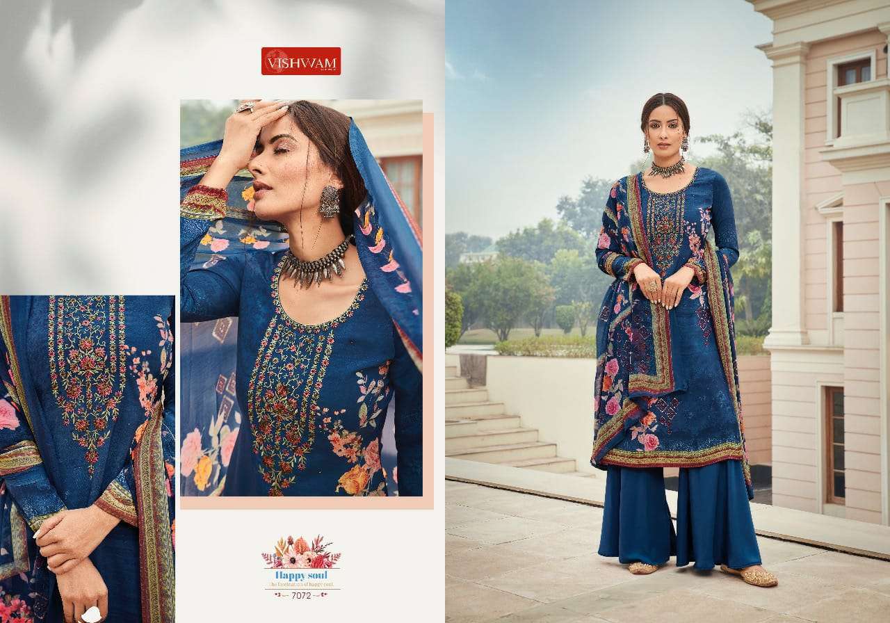 ESPRESSO VOL-5 BY VISHWAM PRINTS 7072 TO 7083 SERIES BEAUTIFUL SUITS STYLISH FANCY COLORFUL PARTY WEAR & OCCASIONAL WEAR CREPE PRINT DRESSES AT WHOLESALE PRICE
