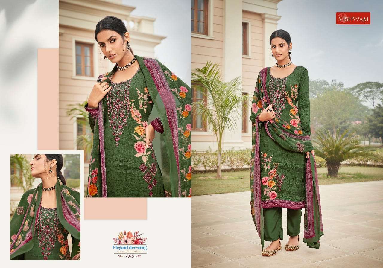 ESPRESSO VOL-5 BY VISHWAM PRINTS 7072 TO 7083 SERIES BEAUTIFUL SUITS STYLISH FANCY COLORFUL PARTY WEAR & OCCASIONAL WEAR CREPE PRINT DRESSES AT WHOLESALE PRICE