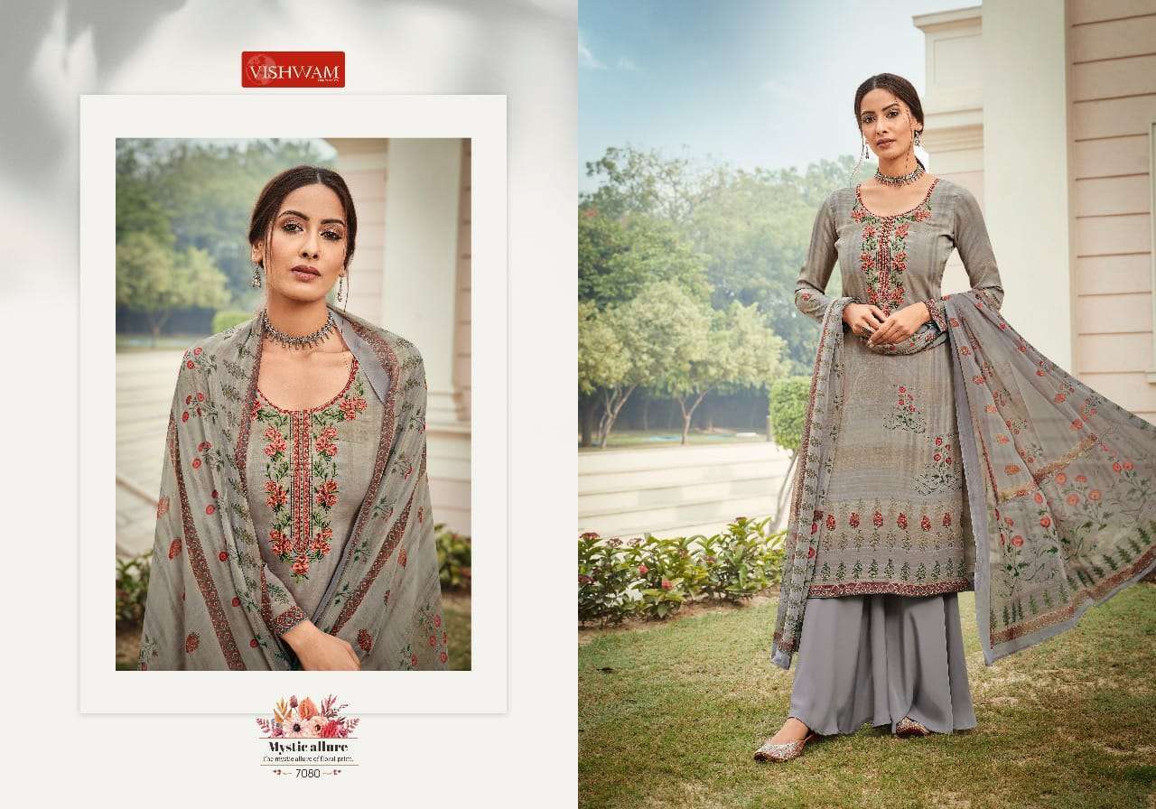 ESPRESSO VOL-5 BY VISHWAM PRINTS 7072 TO 7083 SERIES BEAUTIFUL SUITS STYLISH FANCY COLORFUL PARTY WEAR & OCCASIONAL WEAR CREPE PRINT DRESSES AT WHOLESALE PRICE