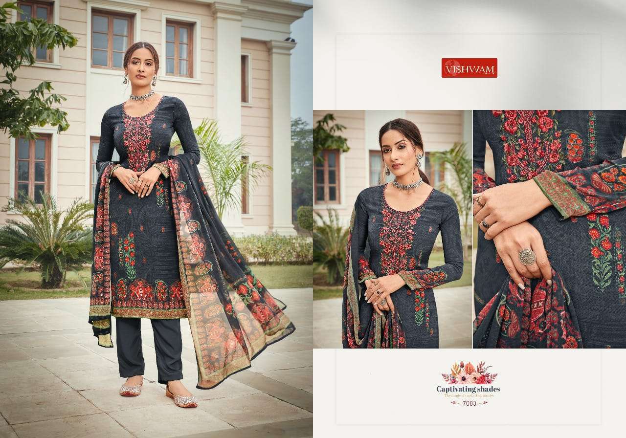 ESPRESSO VOL-5 BY VISHWAM PRINTS 7072 TO 7083 SERIES BEAUTIFUL SUITS STYLISH FANCY COLORFUL PARTY WEAR & OCCASIONAL WEAR CREPE PRINT DRESSES AT WHOLESALE PRICE