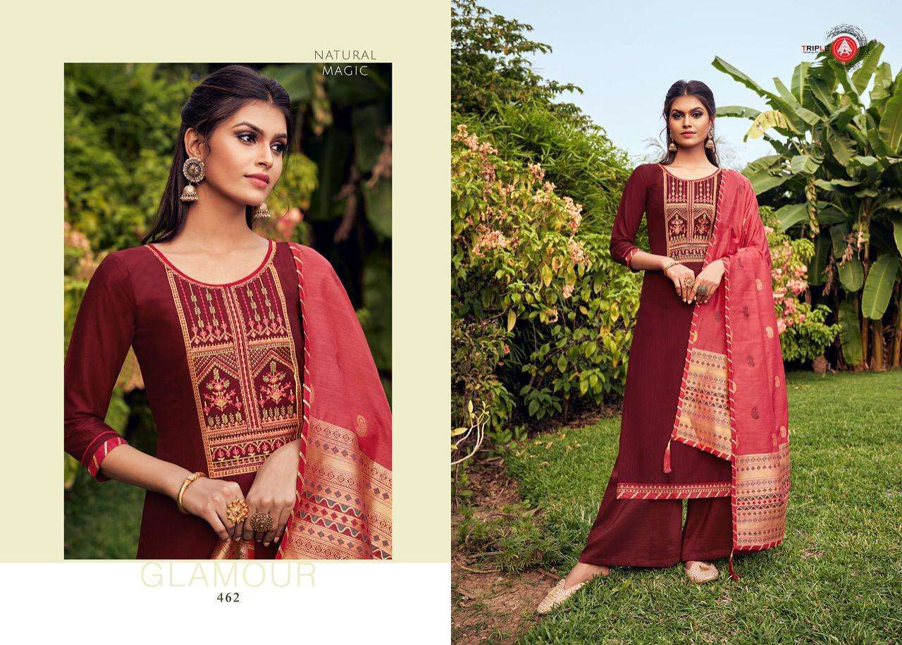 KASHMIRI BY TRIPLE AAA 461 TO 466 SERIES BEAUTIFUL PAKISTANI SUITS COLORFUL STYLISH FANCY CASUAL WEAR & ETHNIC WEAR PARAMPARA SILK EMBROIDERY DRESSES AT WHOLESALE PRICE