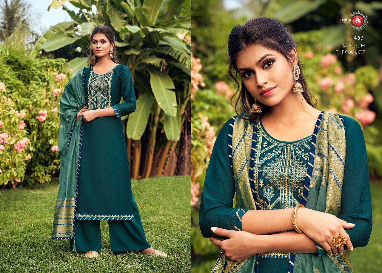 KASHMIRI BY TRIPLE AAA 461 TO 466 SERIES BEAUTIFUL PAKISTANI SUITS COLORFUL STYLISH FANCY CASUAL WEAR & ETHNIC WEAR PARAMPARA SILK EMBROIDERY DRESSES AT WHOLESALE PRICE