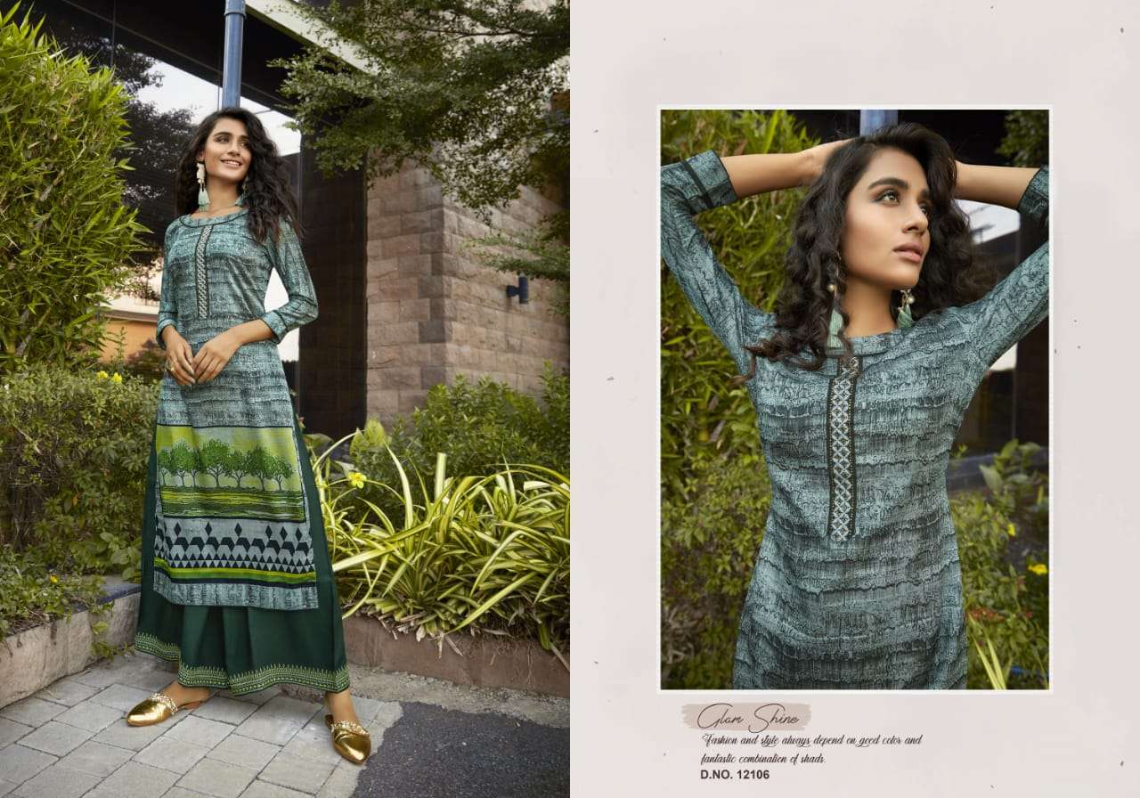 FASHION FIESTA VOL-4 BY KIVI 12101 TO 12108 SERIES BEAUTIFUL STYLISH FANCY COLORFUL CASUAL WEAR & ETHNIC WEAR & READY TO WEAR SILK PRINT KURTIS WITH BOTTOM AT WHOLESALE PRICE