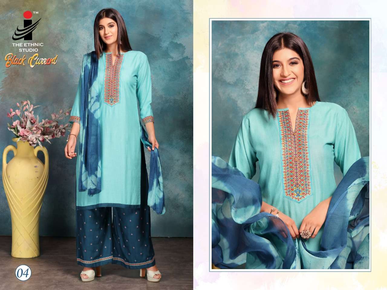 BLACK CURRENT BY THE ETHNIC STUDIO 01 TO 08 SERIES BEAUTIFUL SUITS COLORFUL STYLISH FANCY CASUAL WEAR & ETHNIC WEAR HEAVY MILANGE DRESSES AT WHOLESALE PRICE