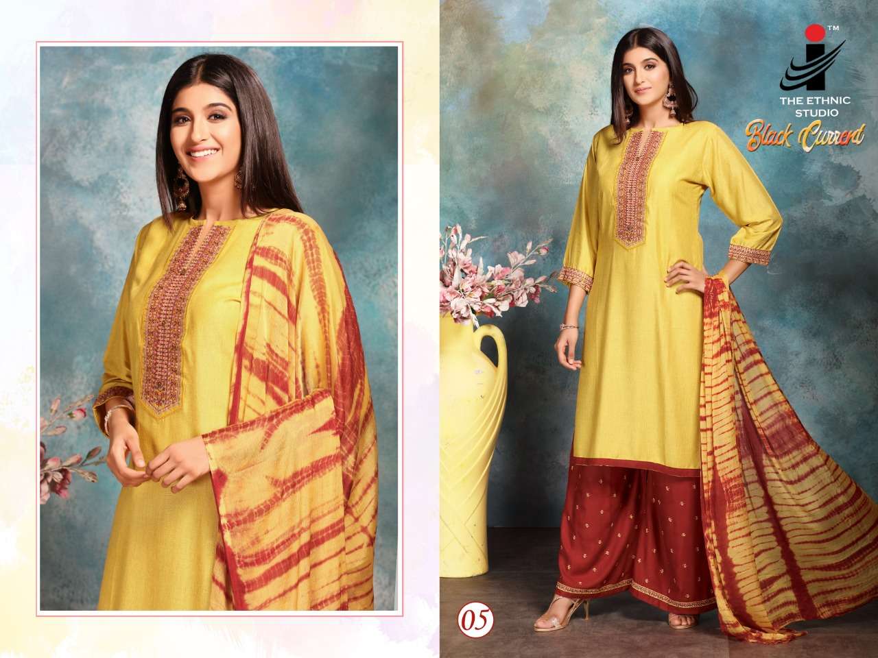 BLACK CURRENT BY THE ETHNIC STUDIO 01 TO 08 SERIES BEAUTIFUL SUITS COLORFUL STYLISH FANCY CASUAL WEAR & ETHNIC WEAR HEAVY MILANGE DRESSES AT WHOLESALE PRICE