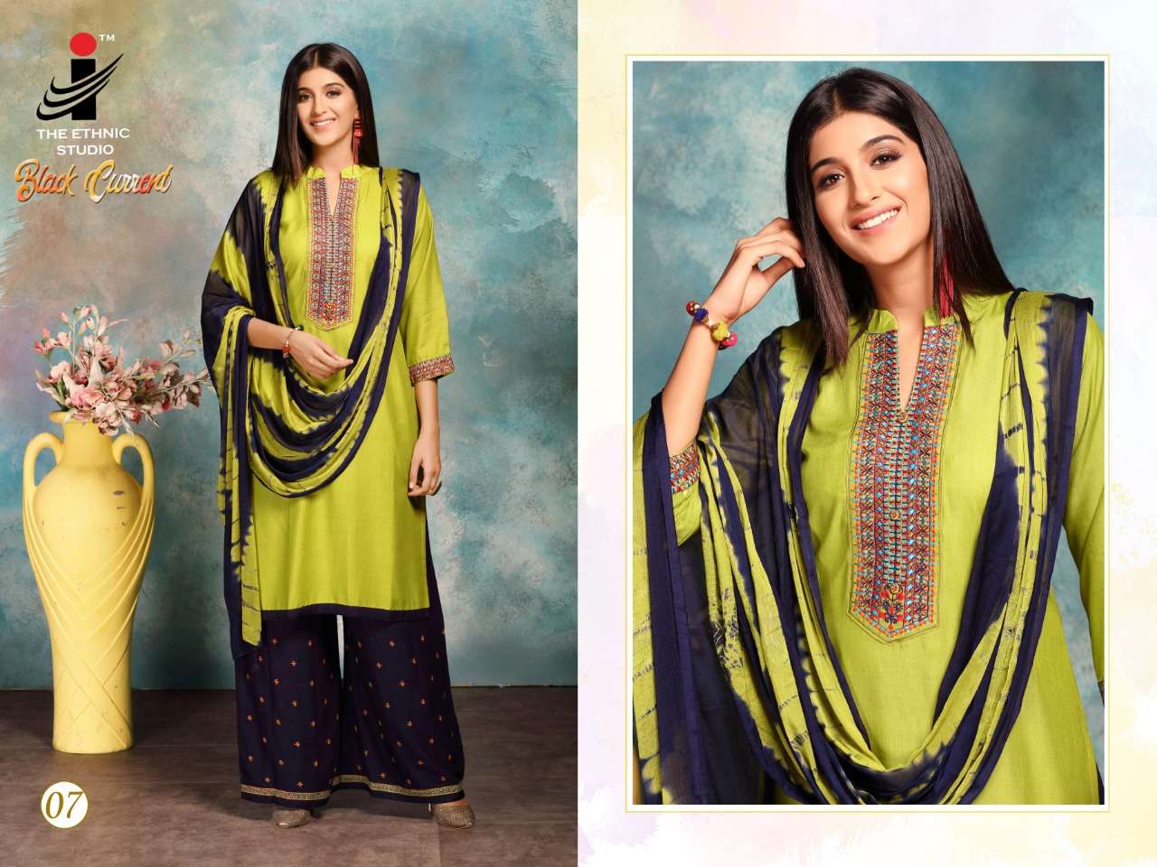 BLACK CURRENT BY THE ETHNIC STUDIO 01 TO 08 SERIES BEAUTIFUL SUITS COLORFUL STYLISH FANCY CASUAL WEAR & ETHNIC WEAR HEAVY MILANGE DRESSES AT WHOLESALE PRICE