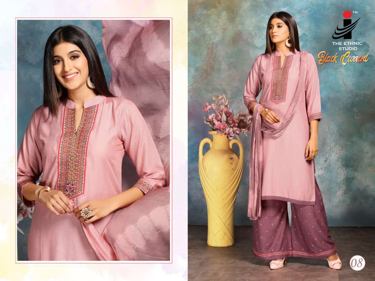 BLACK CURRENT BY THE ETHNIC STUDIO 01 TO 08 SERIES BEAUTIFUL SUITS COLORFUL STYLISH FANCY CASUAL WEAR & ETHNIC WEAR HEAVY MILANGE DRESSES AT WHOLESALE PRICE
