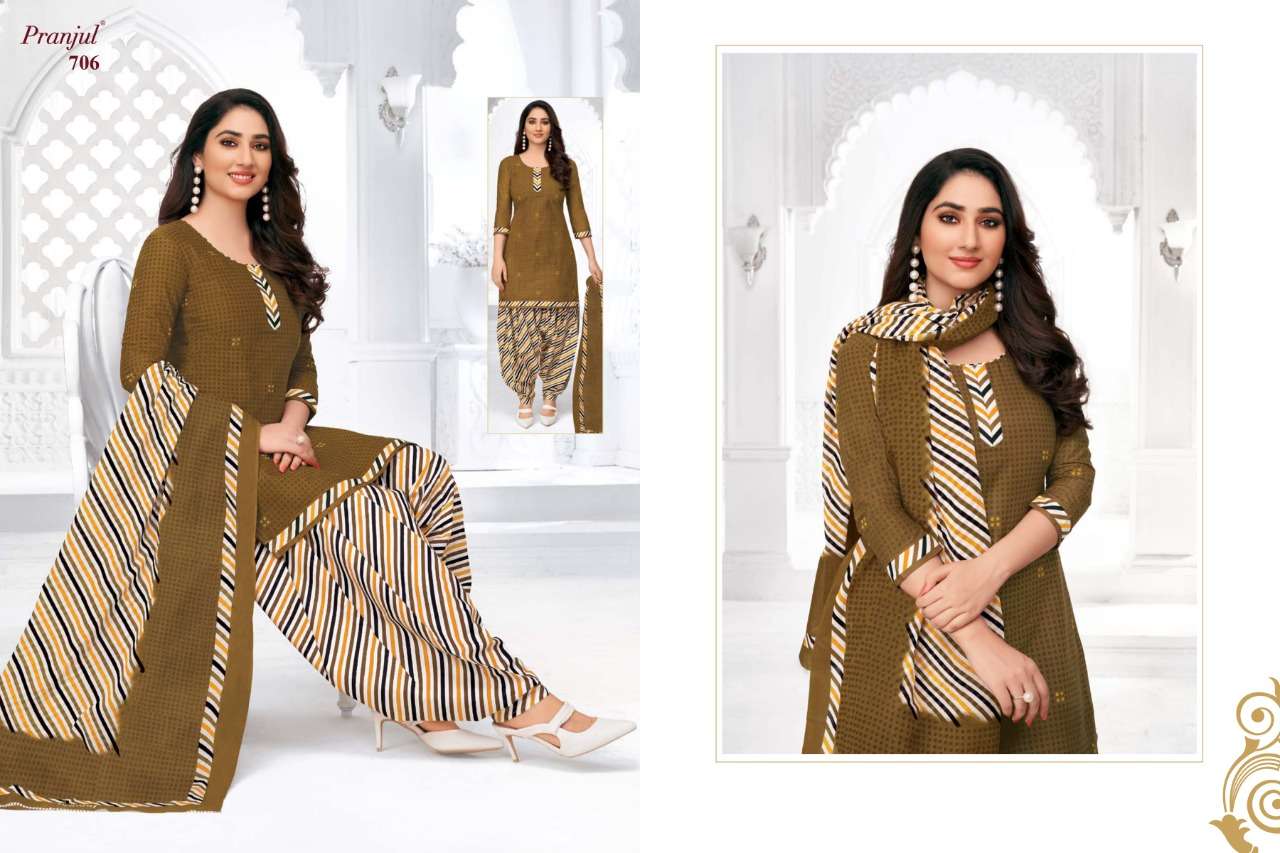 PRIYANKA VOL-7 BY PRANJUL 701 TO 740 SERIES BEAUTIFUL SUITS STYLISH FANCY COLORFUL CASUAL WEAR & ETHNIC WEAR PURE COTTON PRINTED DRESSES AT WHOLESALE PRICE