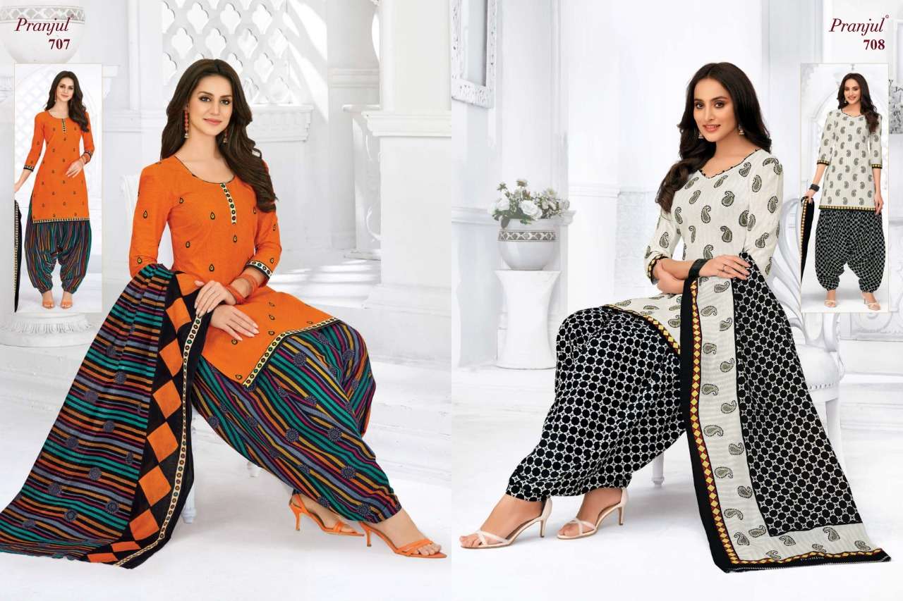 PRIYANKA VOL-7 BY PRANJUL 701 TO 740 SERIES BEAUTIFUL SUITS STYLISH FANCY COLORFUL CASUAL WEAR & ETHNIC WEAR PURE COTTON PRINTED DRESSES AT WHOLESALE PRICE