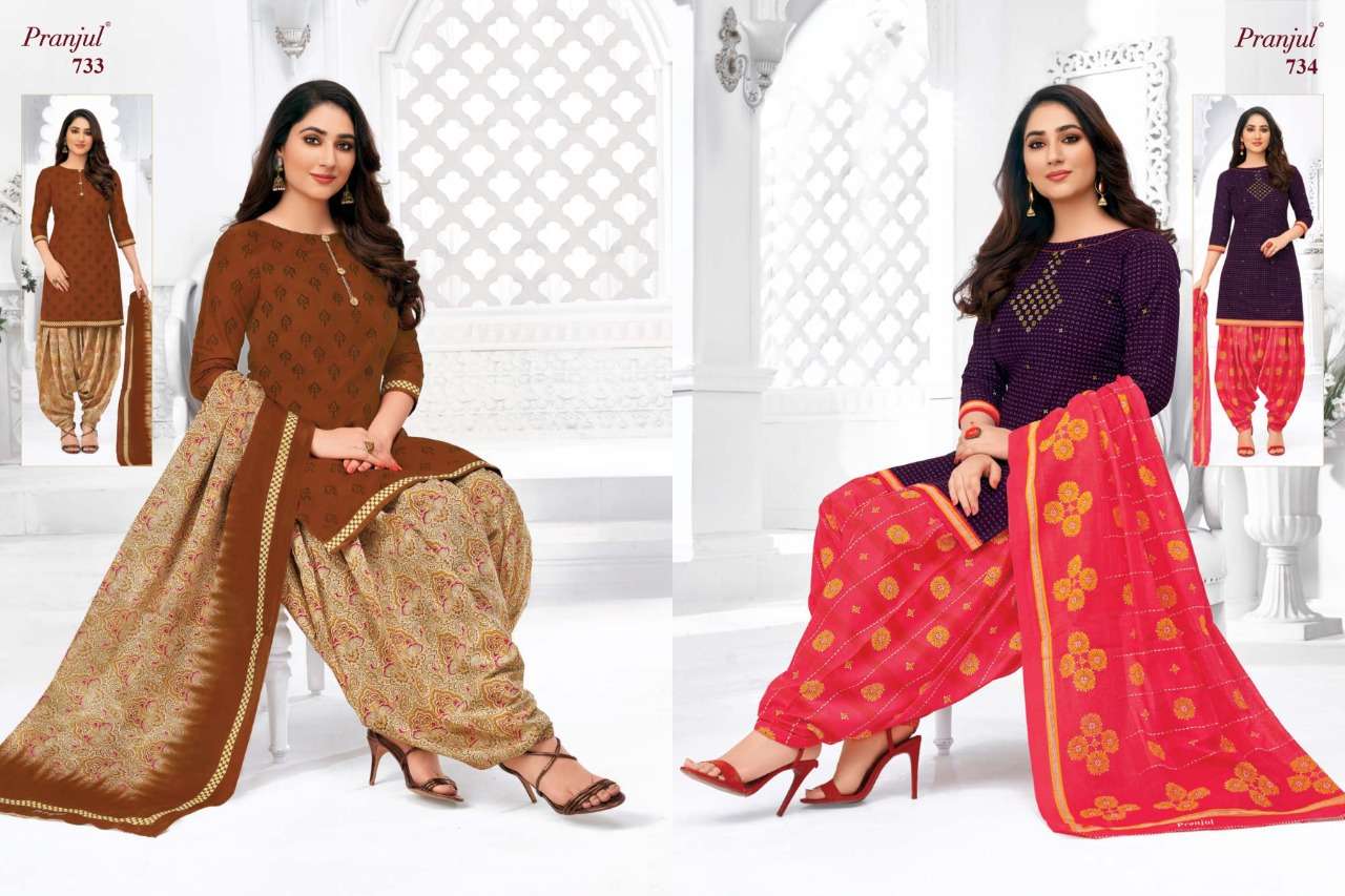 PRIYANKA VOL-7 BY PRANJUL 701 TO 740 SERIES BEAUTIFUL SUITS STYLISH FANCY COLORFUL CASUAL WEAR & ETHNIC WEAR PURE COTTON PRINTED DRESSES AT WHOLESALE PRICE