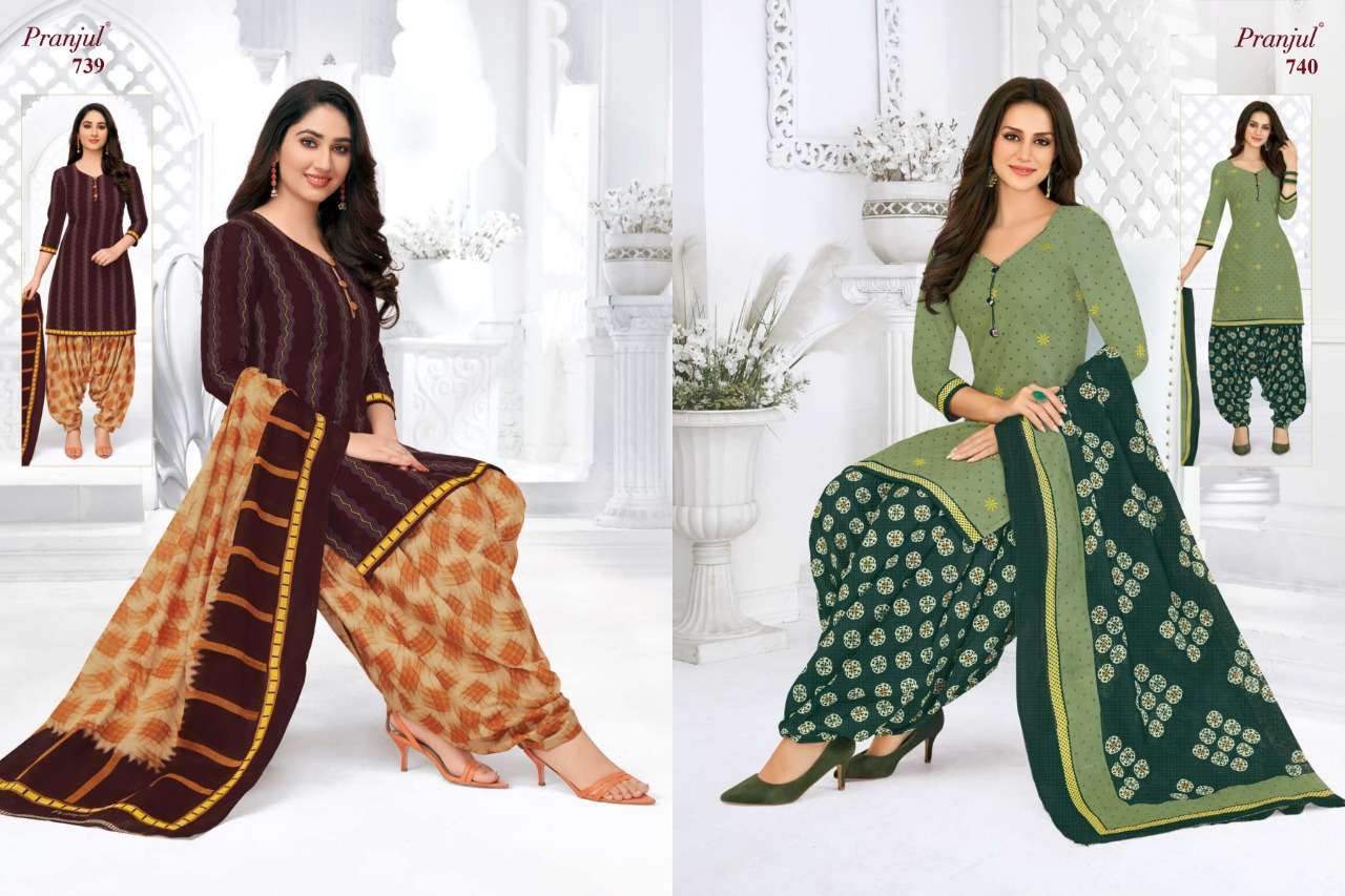 PRIYANKA VOL-7 BY PRANJUL 701 TO 740 SERIES BEAUTIFUL SUITS STYLISH FANCY COLORFUL CASUAL WEAR & ETHNIC WEAR PURE COTTON PRINTED DRESSES AT WHOLESALE PRICE