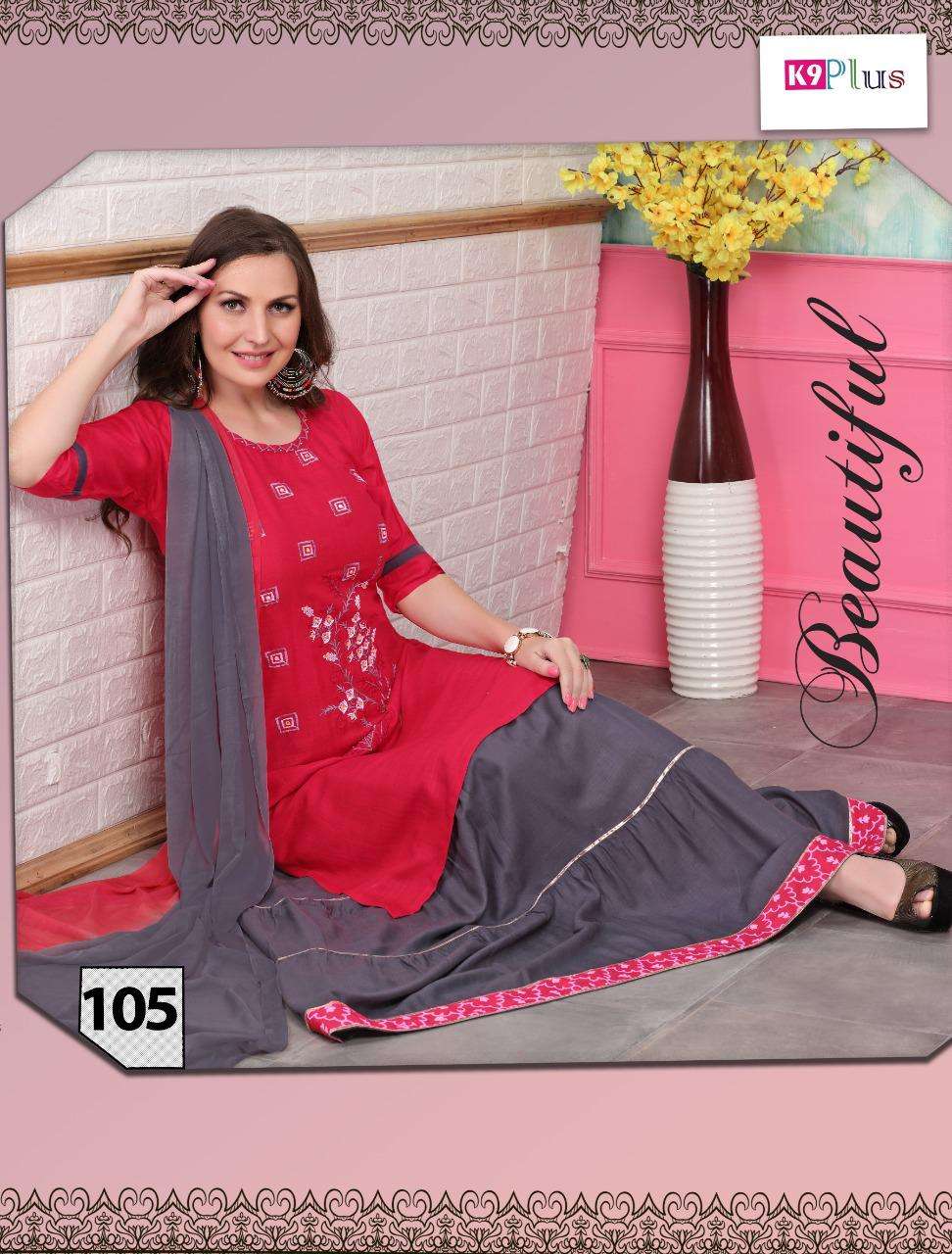 SIMONA BY K9 PLUS 101 TO 108 SERIES BEAUTIFUL SUITS COLORFUL STYLISH FANCY CASUAL WEAR & ETHNIC WEAR RAYON WITH EMBROIDERY DRESSES AT WHOLESALE PRICE