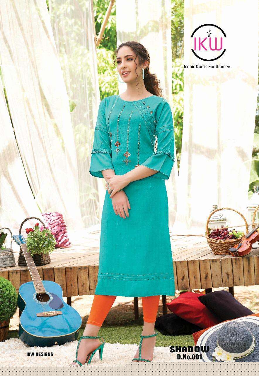 SHADOW VOL-1 BY IKW 001 TO 008 SERIES STYLISH FANCY BEAUTIFUL COLORFUL CASUAL WEAR & ETHNIC WEAR RAYON WEAVED KURTIS AT WHOLESALE PRICE