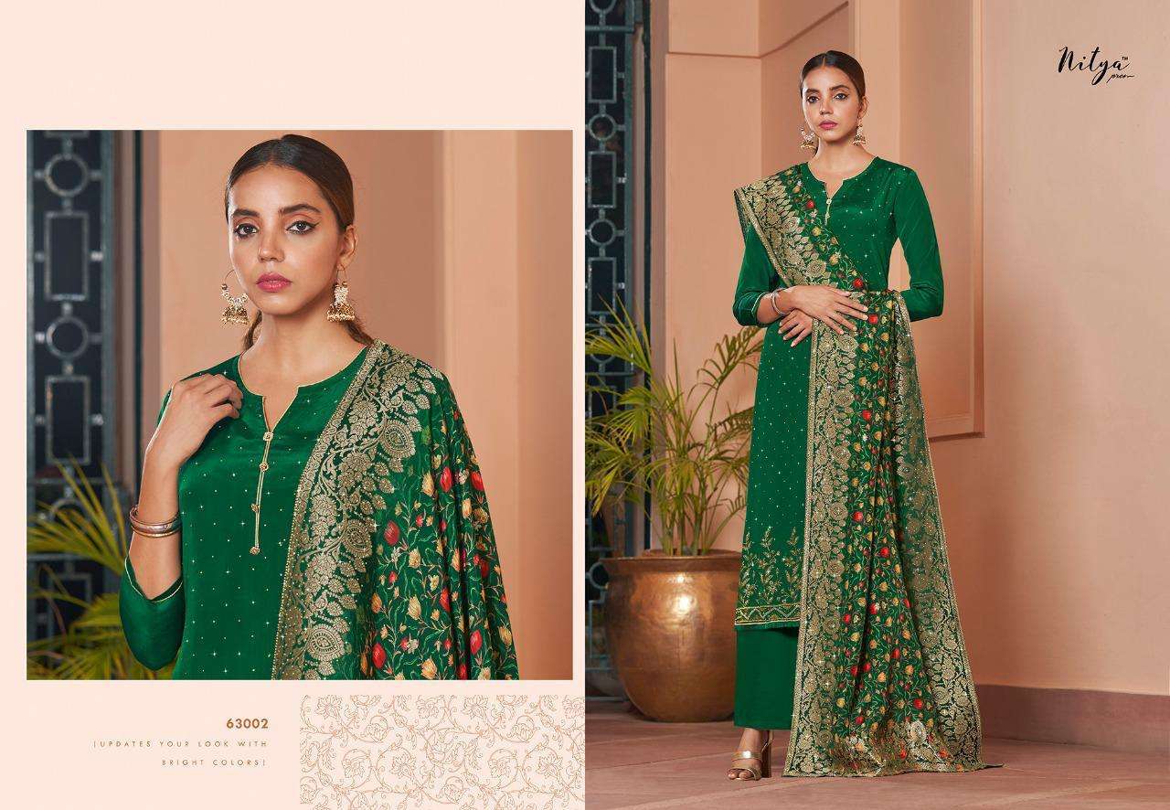 Nitya Vol-163 By Lt Fabrics 63001 To 63007 Series Designer Suits Beautiful Fancy Colorful Stylish Party Wear & Ethnic Wear Natural Crepe With Embroidery Dresses At Wholesale Price