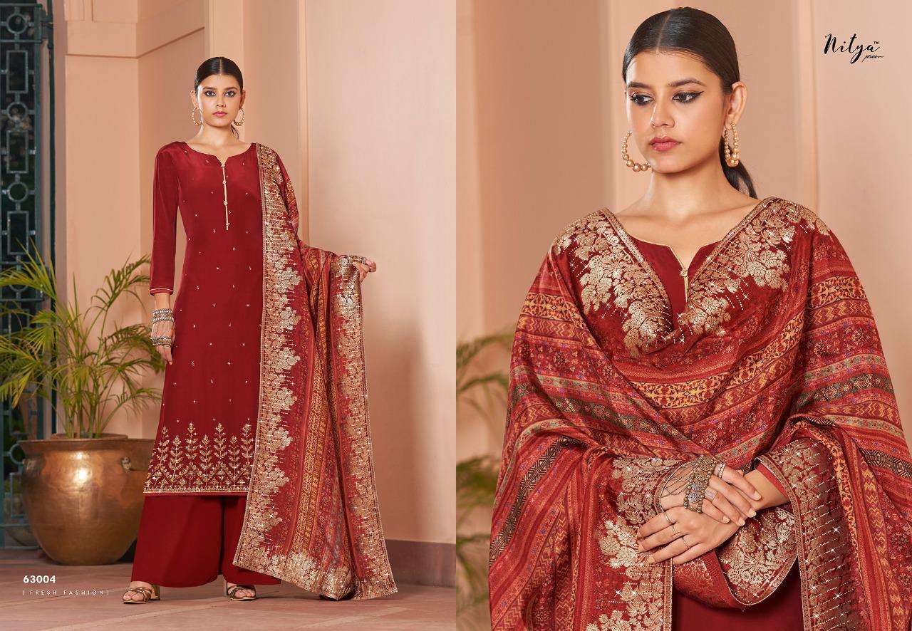 Nitya Vol-163 By Lt Fabrics 63001 To 63007 Series Designer Suits Beautiful Fancy Colorful Stylish Party Wear & Ethnic Wear Natural Crepe With Embroidery Dresses At Wholesale Price