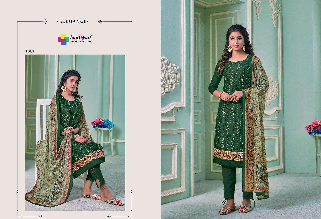 SAFRON BY SANSKRUTI SILK MILLS 5012 TO 5017 SERIES BEAUTIFUL SUITS COLORFUL STYLISH FANCY CASUAL WEAR & ETHNIC WEAR PURE JAM SILK WITH EMBROIDERY DRESSES AT WHOLESALE PRICE